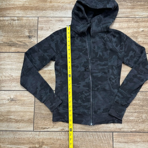 Lululemon Scuba Hoodie Size 4 Cotton Fleece Incognito Camo Multi Grey Jacket - Picture 15 of 16